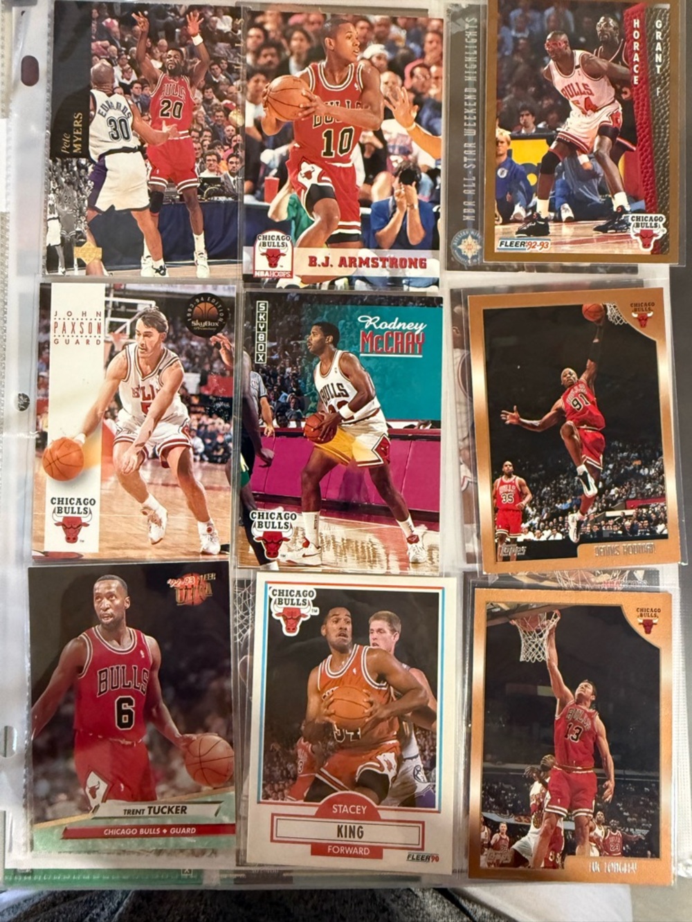Topps Fleer SkyBox Upper Deck Chicago Bulls NBA 1990s 9 Card Lot Armstrong Rodm